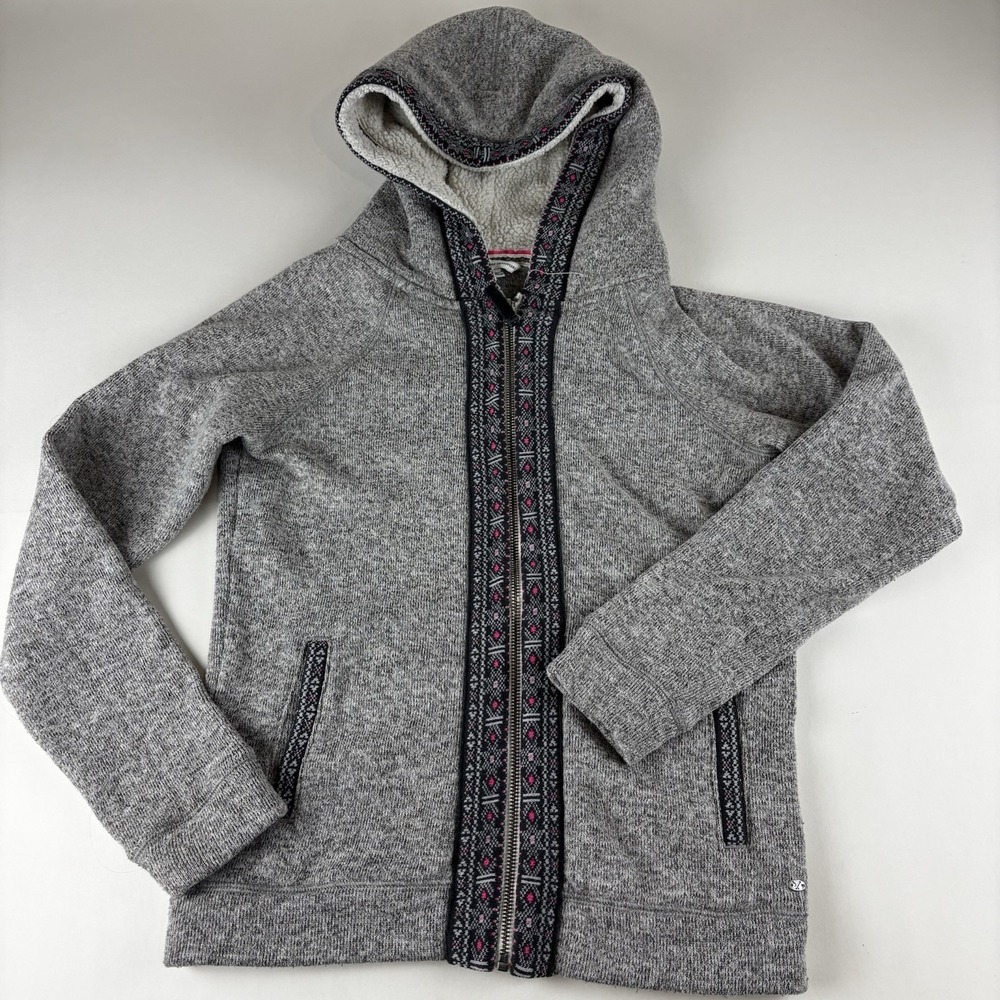 American Eagle Sweater Womens Medium Grey Full Zip Aztec Hoodie Sweatshirt - Picture 1 of 9